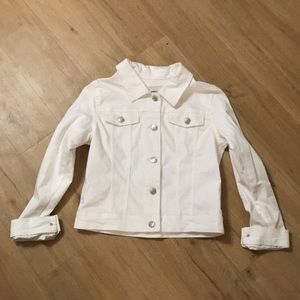 Girls white denim jacket by Cherokee size XL